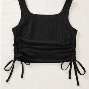 black side tie tank top